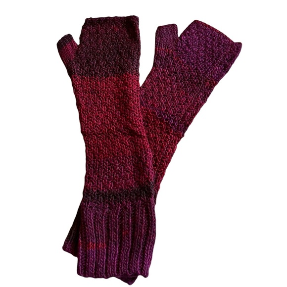 NWT! Garnet Hill Long Fingerless Knit Gloves, 3 color options - Picture 1 of 13